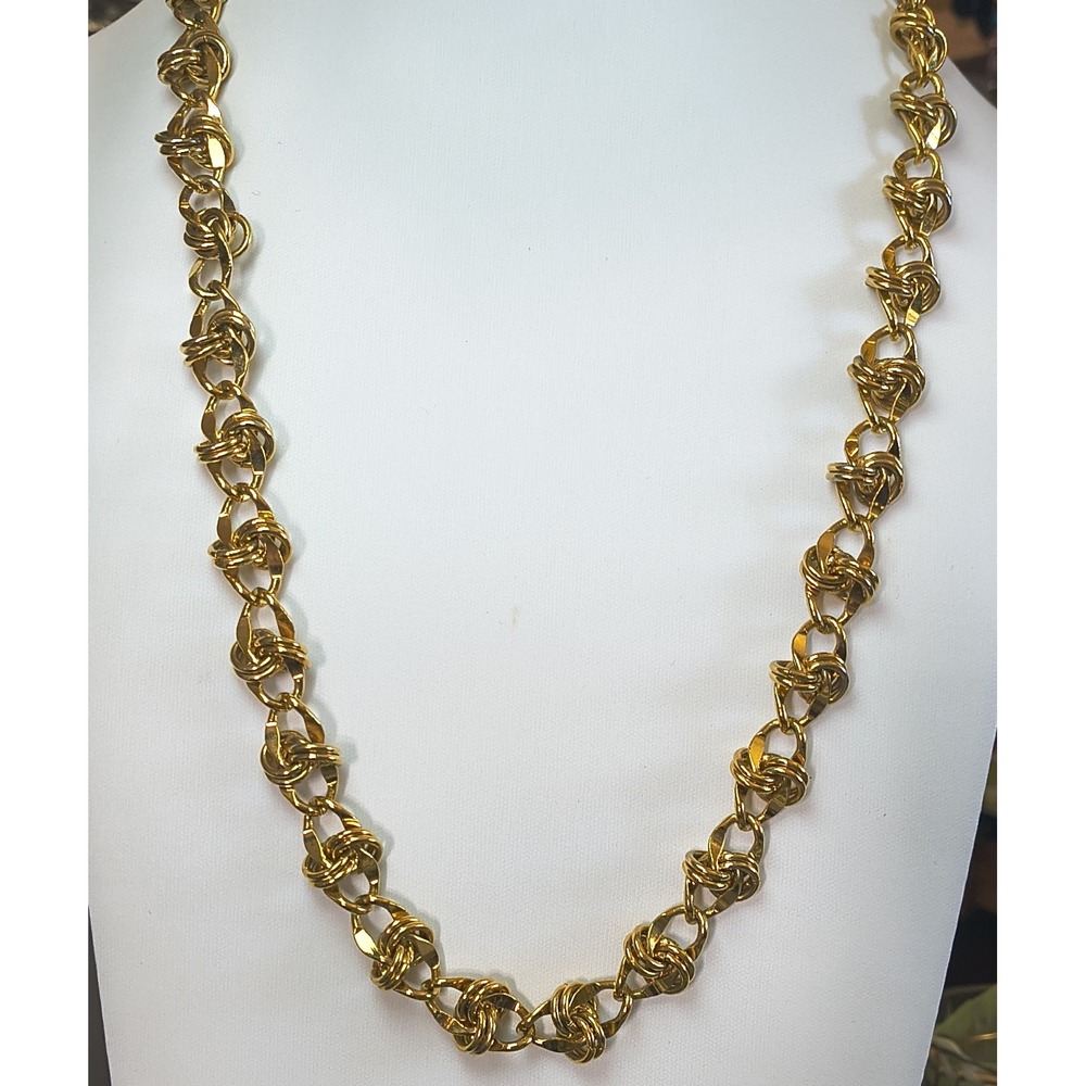 Vintage Anne Klein Chunky Gold Tone Necklace Toggle Lion Head 24"